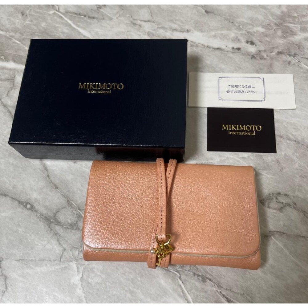 NWB Mikimoto 1 pearl jewelry travel case pouch coral pink